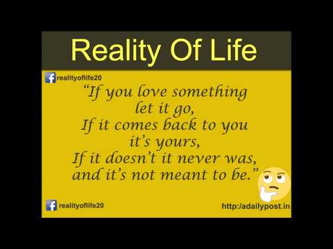 If you love something let it go, If it comes back to you it’s yours, If it doesn’t it never was, and