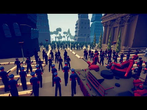 ZOMBIE INVASION and MILITARY DEFENSE MISSION - Totally Accurate Battle Simulator TABS