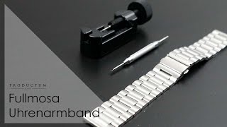 Fullmosa Uhrenarmband - Edelstahl mit Schnellverschluss - Deutsch