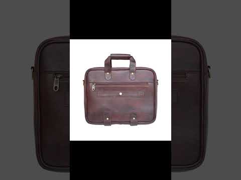 Tan brown leather lpatop bag, 36x32 inch