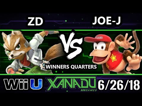 S@X 256 Smash 4 - ZD (Fox) Vs. Joe-J (Diddy Kong) - Wii U Winners Quarters