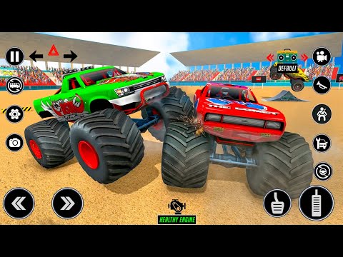 Max Monster Trucks Crashing 3D Demolition Derby Racing Stunts Simulator - Android Gameplay.
