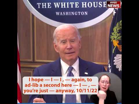Biden fumbling mumbling: I hope — I — I , — again, to ad-lib a second here — I — , — you — anyway