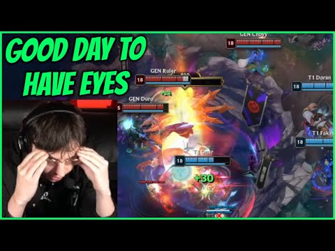 Caedrel Reacts To Completely Mental Teamfighting In Game Of The Year In T1 VS GENG