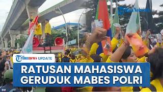 Ratusan Mahasiswa Geruduk Mabes Polri Tuntut Keadilan Buntut Pelajar Tewas Dianiaya Brimob