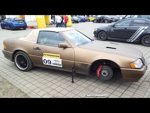 TIRE EXPLOSION! ON RACE TRACK - Mercedes R129 SL500 V8 AMG on Tor Poznań Track Day TPTD 20.06.2016