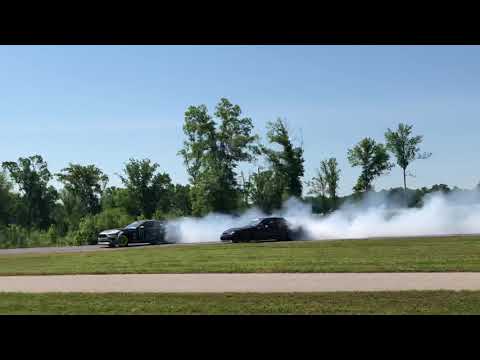 Adam LZ and Vaughn Gittin JR tandom drift at HyperFEST 2019