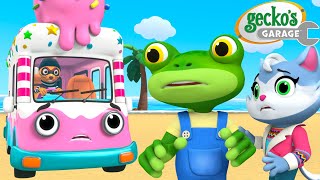 Where’s the Ice Cream? 🍦 Sneaky Weasel Steals Vicky! | Gecko's Garage 🚚 | Cartoons For Kids