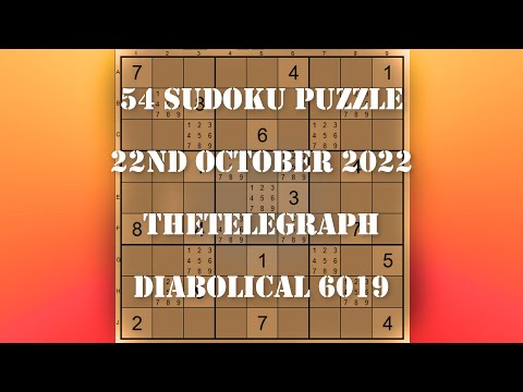 54 Sudoku Puzzle The Telegraph   Diabolical 21 10 22