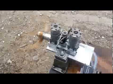 My alternate firing inline twin cylinder homemade model engine [Whew!]