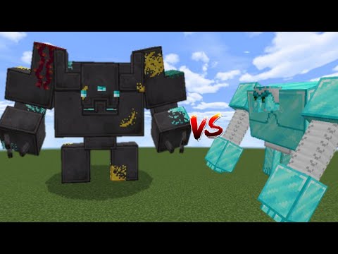 Netherite Golem VS Diamond Golem in Minecraft
