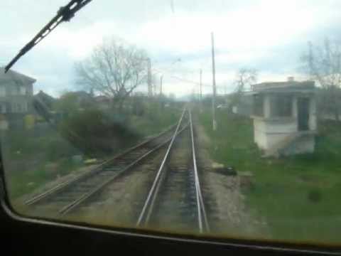 BDZ electric locomotive 43 528 depart from station Kostinbrod