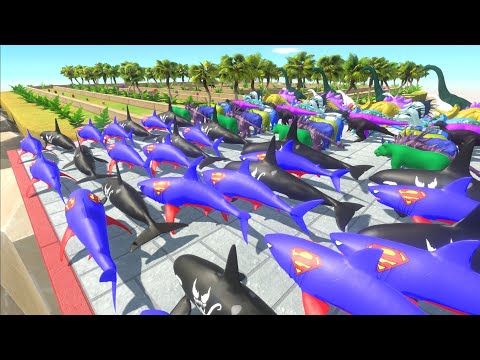 SUPERMAN SHARK VS ALL UNITS FOREST Championship - Animal Revolt Battle Simulator