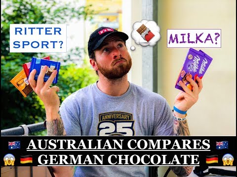 AUSTRALIAN REACTS to GERMAN CHOCOLATE!! which is the BEST?! *MILKA VS RITTER SPORT*