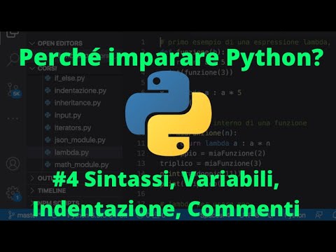 Python Sintassi, Variabili, Indentazione, Commenti