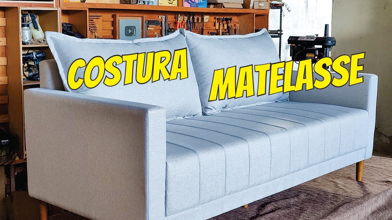 LINDO SOFÁ COM ASSENTO MATELASSÊ -  FABRICAÇÃO