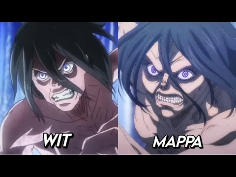 Grisha vs Frieda Same scene comparison Wit & Mappa || Aot s4 part 2 ep5