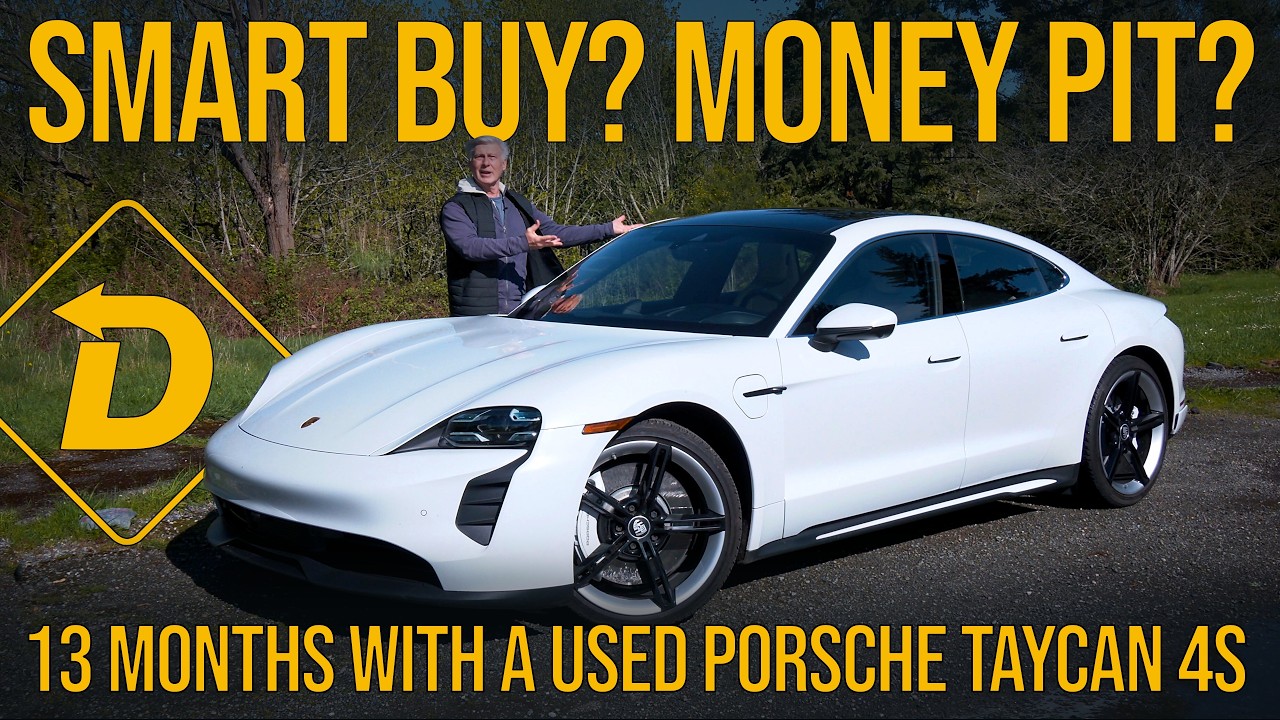 Tom Voelk's 2021 Porsche Taycan 4S in Carrera white during a 13-month CPO ownership review by Driven Car Reviews
