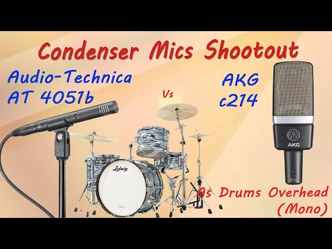 Audio-Technica AT4051b vs AKG C 214 - Condenser Mics Shootout on Drums Overhead - Want 2 Check