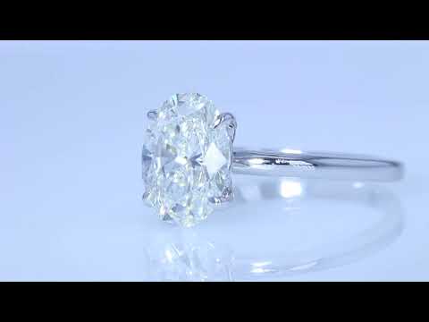 $3995 2.01CTW Colorless Oval Brilliant Lab-Grown Diamond Engagement Ring IGI Cert F/VS1 LCRings.com