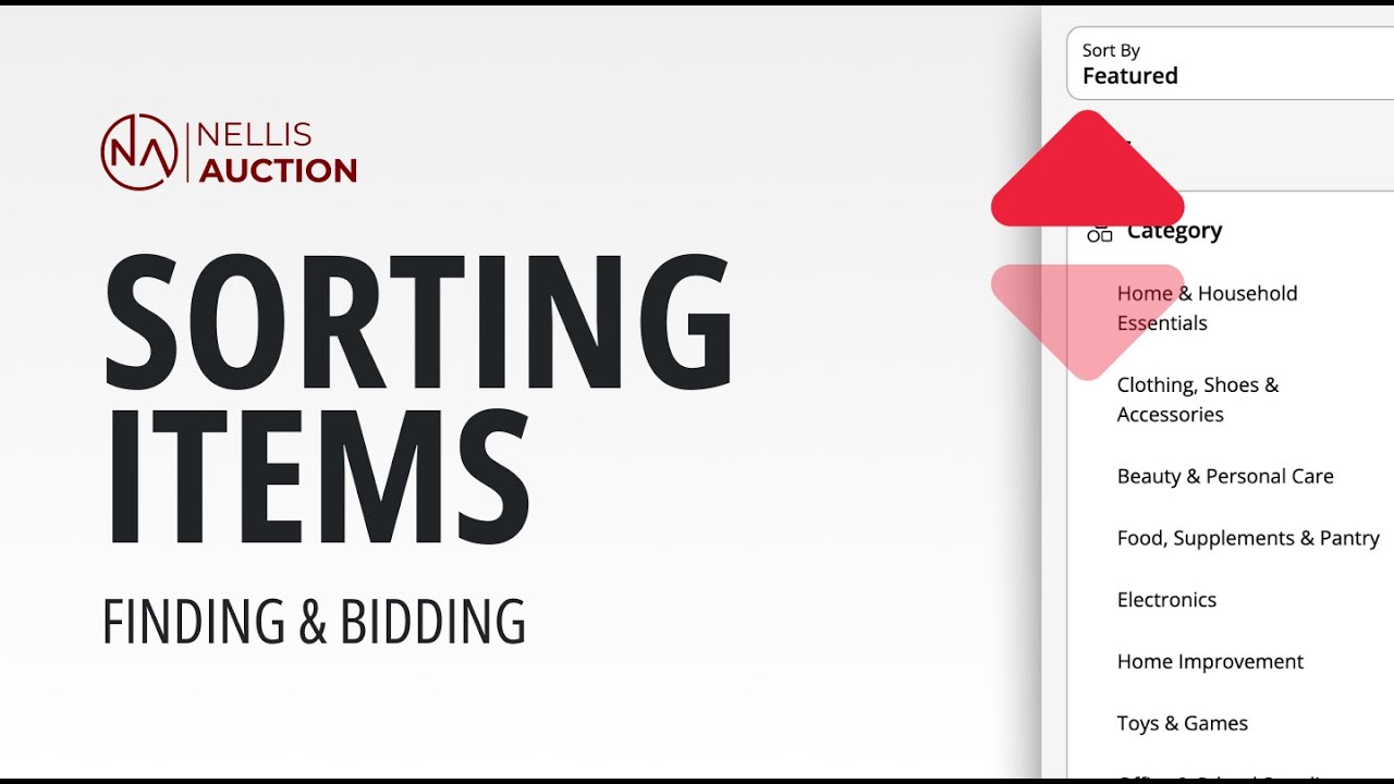 Using the Sort tool at Nellis Auction