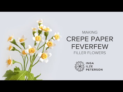 How to Make Crepe Paper Feverfew Flowers - Step by Step Tutorial