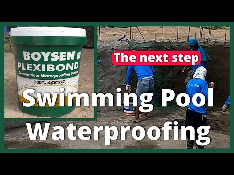 Philippine House Building Day 110 - Swimming Pool Waterproofing