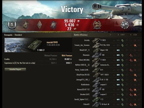 World of Tanks - T-100 LT - 12k Spot Damage 30 vs 30 - maciek1849