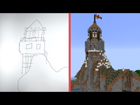 Minecraft Building w/ BdoubleO :: Drawing An Alchemy Tower 427