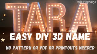 How to make 3D Letters | Marquee letters |No Pattern or PDF needed|DIY Large Birthday or Party Decor