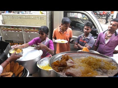 She Deserves Respect - Most Hard Working Seller - Dal Vat(Rice )Vegetables 30 rs -Indian Street Food