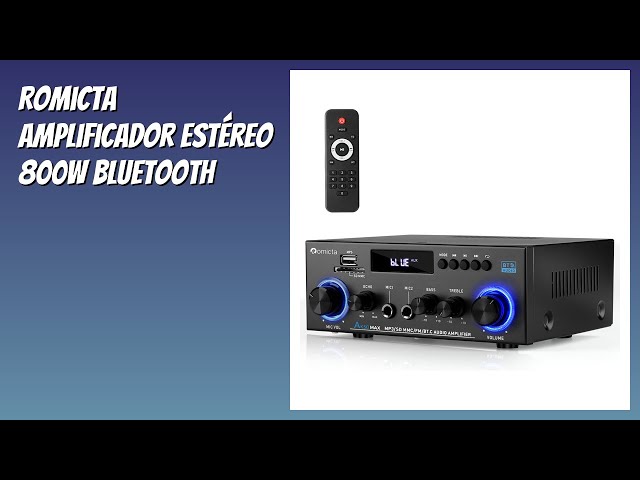 Vídeo relacionado con Romicta Amplificador Audio HiFi Estéreo 600W 2 Canales, Bluetooth 5.0, 12V/220V, Pantalla LCD, Alta Fidelidad, Radio FM Portátil, Entrada SD/USB, para Hogar o Coche