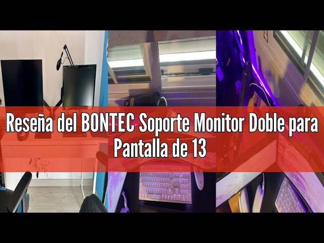 Vídeo relacionado con BONTEC Soporte Monitor Doble para 13-32 Pulgadas, Brazo Monitor Ergonómico con Resorte de Gas y Gestión de Cables, Inclinación Giro Rotación, Soporte 2 Monitores VESA 75/100 mm, hasta 9 kg