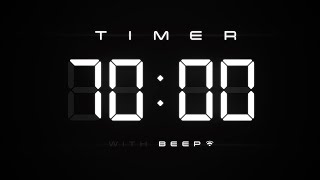 70 Min Digital Countdown Timer with Simple Beeps ⚪️