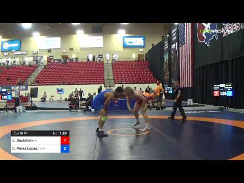 2018 Marine Corps US Open/UWW Junior Freestyle 79 Con 16 #1 - Evan Bockman (AK) Vs. Cristopher Ron