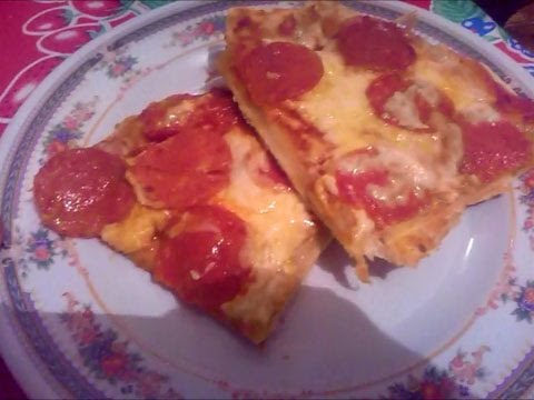 -Rica pizza con tortillas de harina super crujiente| receta fácil |