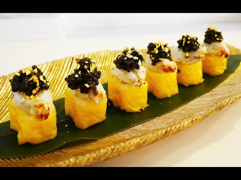 Makimono em flocos de ouro do restaurante japonês Nippon, Larnaca.