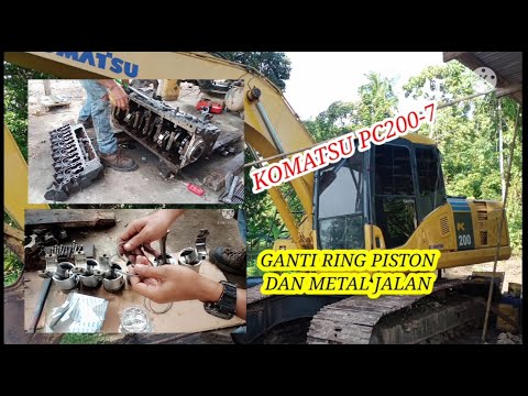 Excavator komatsu Pc200-7 Ganti ring piston dan metal jalan/main bearing