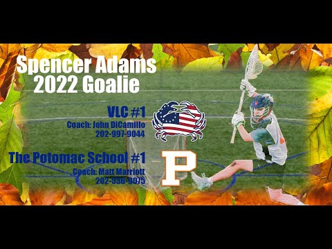 Spencer Adams - 2022 Lacrosse Goalie - Fall 2020 Highlights