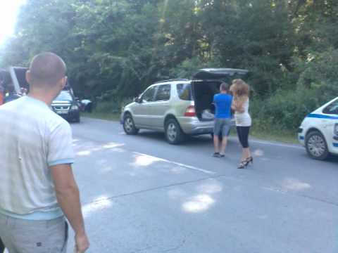 Truck rolled over Mercedes Benz