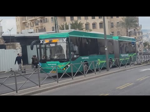 Electric Articulated Golden Dragon XML6185DE Pioneer ebus on Route 903 (for Pupils) in Jerusalem