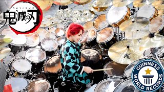 世界一巨大なドラムで『紅蓮華』叩いてみた!! 【鬼滅の刃 OP】the largest drum sets in the world