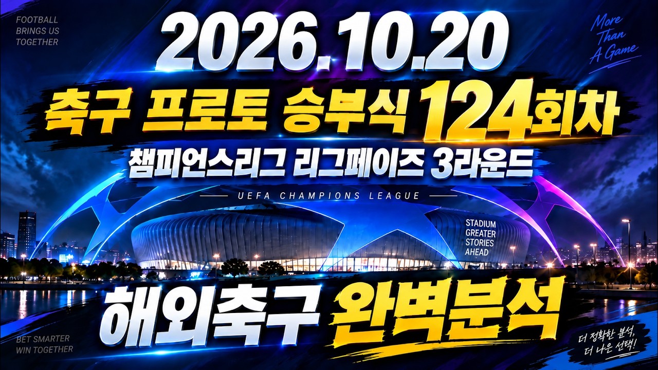 10월 20일 해외축구 챔피언스리그 리그페이즈 3라운드 프로토 승부식 124회차