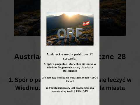Austriackie media publiczne 28 stycznia