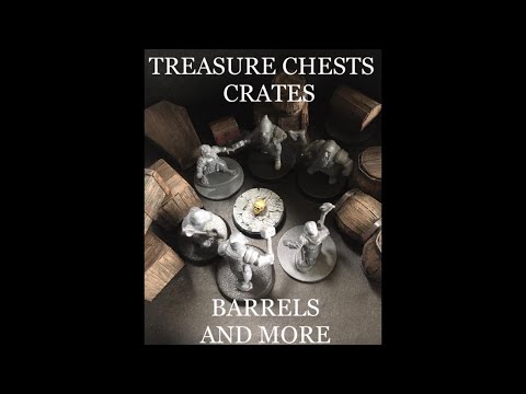 Treasure Chests, Crates, Barrels - Cardboard Fantasy Terrain Tutorial - D&D, Frostgrave, Warhammer