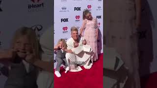 Pink and Daughter Willow and Son Jameson At 2023 iHeartRadio Icon Awards #pink #redcarpet#shorts