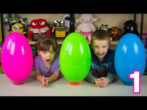 Jumbo Mystery Surprise Eggs Part 1 Emily's Egg My Little Pony Littlest Pet Shop Kinder Playtime Video