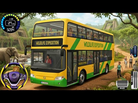 New Real Double Decker Bus Simulator 3D 2026 - Offroad and City Bus Driving -  Android Gameplay