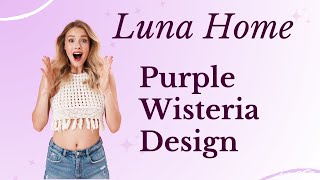 Luna Home Purple Wisteria Design Bedding Set