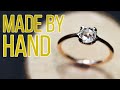 Modern Goldsmith Handmade Wire Ring With Rose Cut Stone